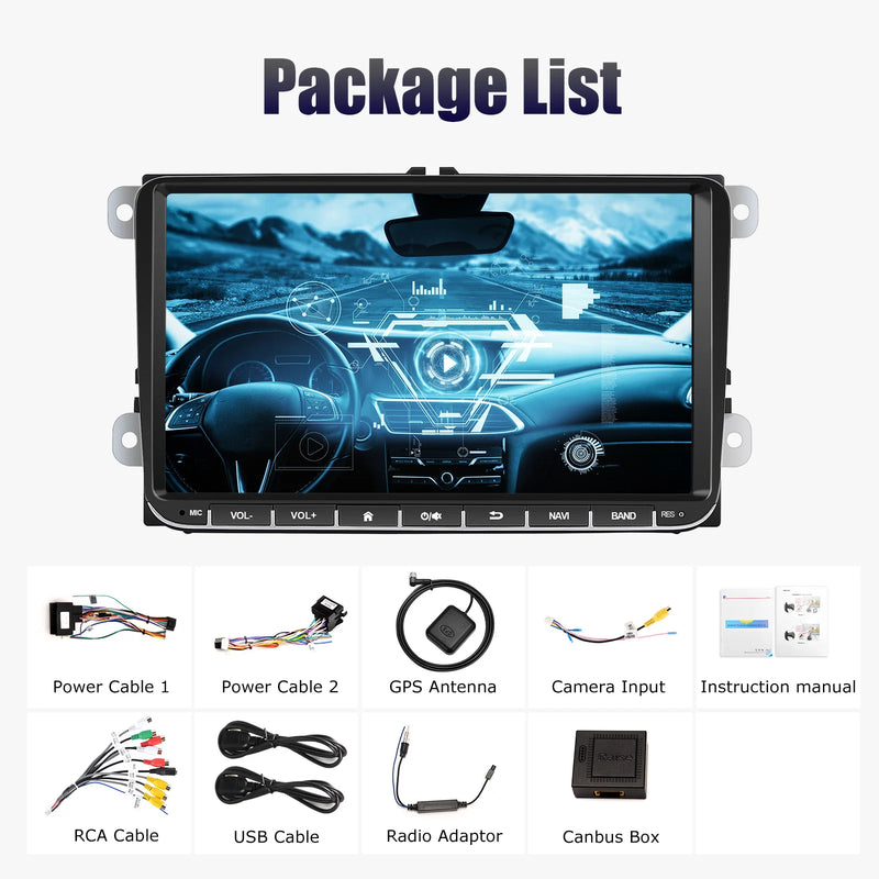 ESSGOO Android 14 4G 64G For Volkswagen Passat b6 b7 golf 5 6 Polo Jetta Skoda Car Radio Multimedia Player GPS WiFi RDS Carplay