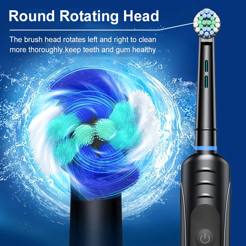 Electric Toothbrush for Adult Rotary Rechargeable Electric Toothbrush Teeth Whitening Rotating Electric Toothbrush with 8 Heads