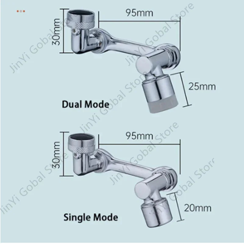 1080° Rotatable Multifunctional Extension Faucet Universal Faucet Splash Filter Bathroom Basin Kitchen Tap Nozzle Extend Adapter