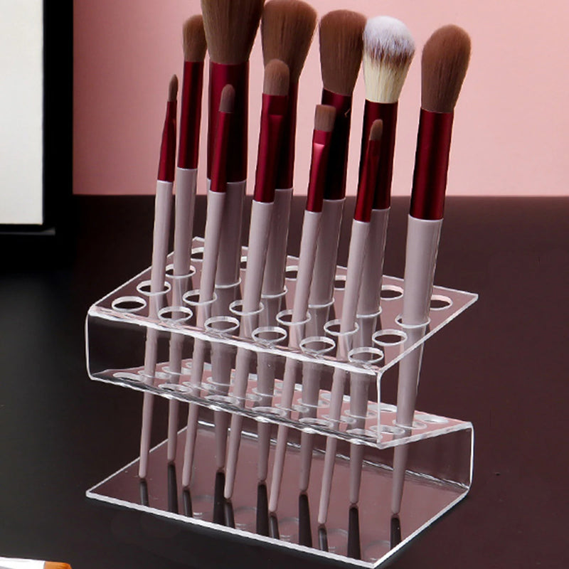 Girl Grid Makeup Brush Holder Makeup Tool Organizer Eyebrow Pencil Eyeliner Table Organizer