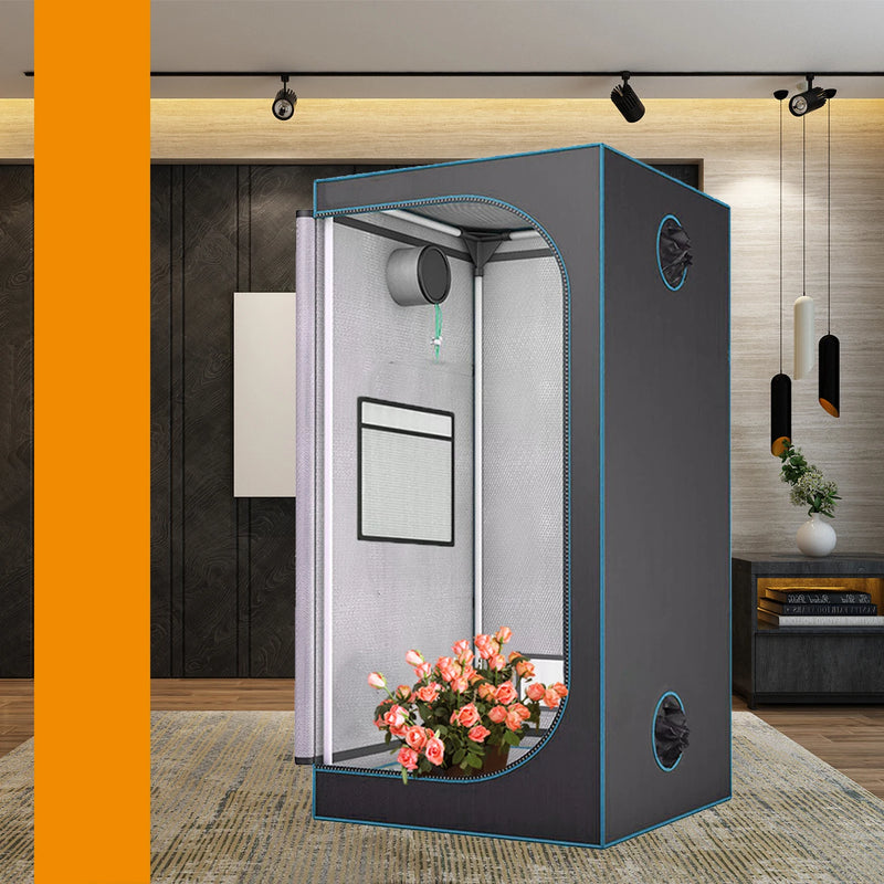 C-JP 80x80x180cm Plant Growth Tent with Observation Window, Raised Floor Stand, and Tool Kit