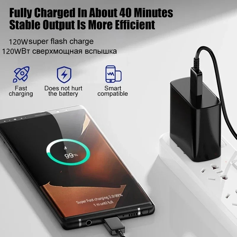 Brasil Cabo de carregador rápido 125W Super Fast Charging Tipo-C Cabo USB Tipo C Cabo Tipo-C Cabo de carregamento rápido