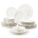 MALACASA LOTUS 16/32-PIECE Nordic European White Porcelain Tableware Set with Bowl,Dinner&Dessert&Soup Plate Set for 4/8