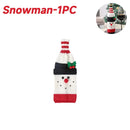 Christmas Wine Bottle Cover Set Santa Claus Snowman Knitted Wool Red Wine Bottle Bags For New Year Xmas Party Dinner Table Decor