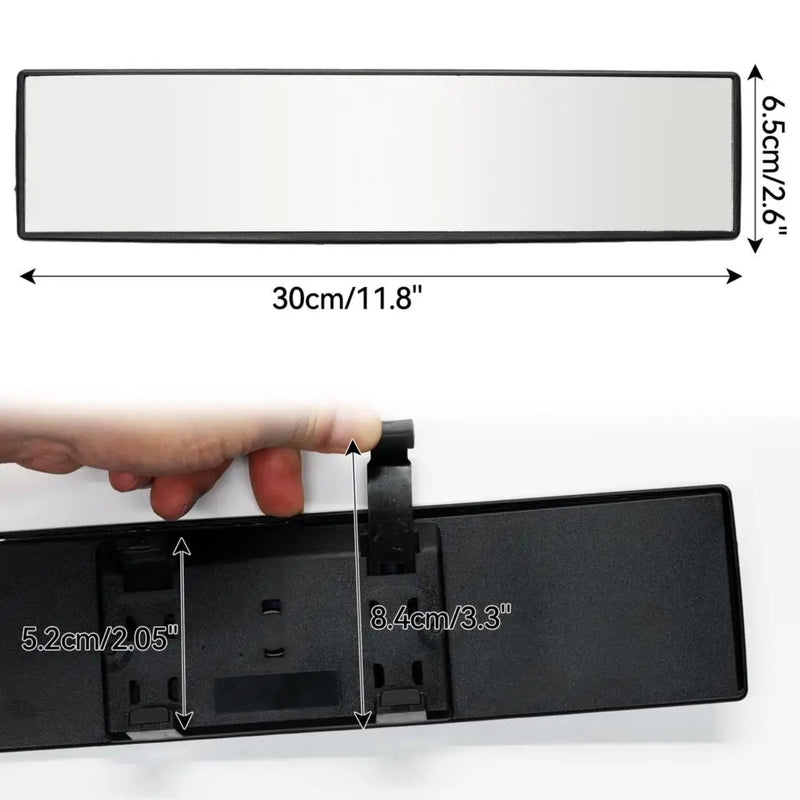 Car Rear Mirror Wide-angle Rearview Mirror 300mm 12" 270mm 11.6"Wide Convex Curve Panoramic Interior Rear View Anti-glare Mirror