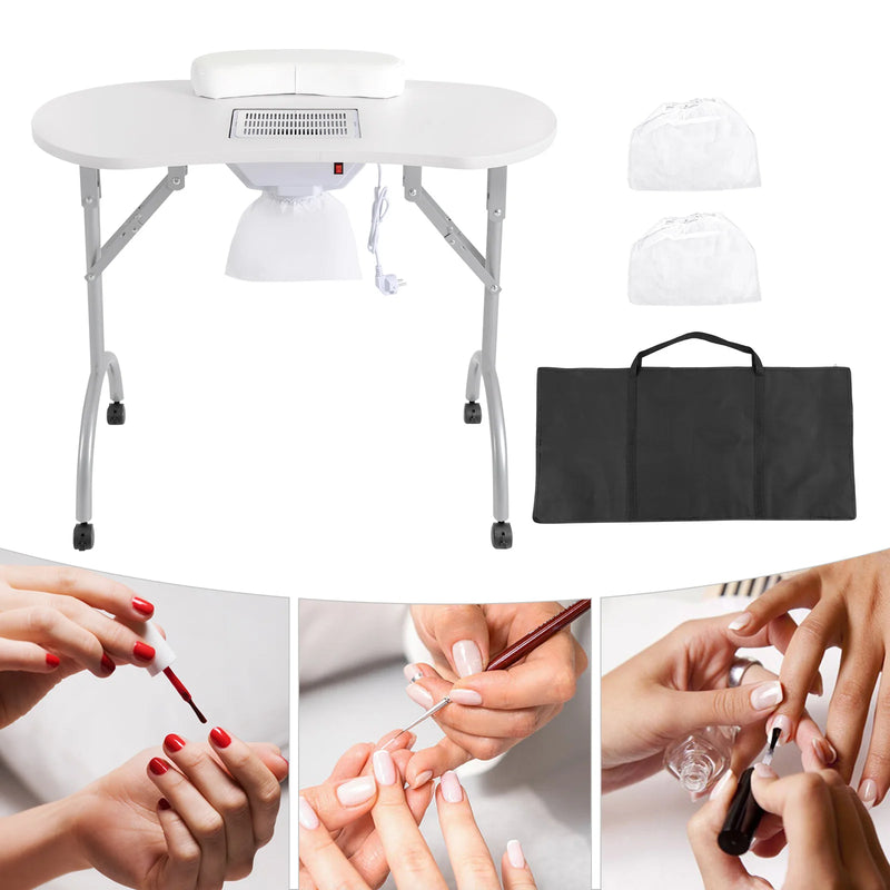 Folding Manicure Table Manicure Table with Suction 90 x 40 x 72.5 cm with Drawer Portable Nail Table Nail Care