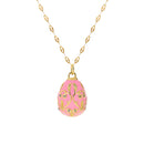 Greatera Colorful Enamel Easter Egg Pendant Necklaces for Women Guilloche Locket Egg Gold Plated Chain Necklaces Party Jewelry