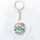 Funny Spanish Printed Key Keychain Transparent Circle Key Chain Acrylic Keyring Festive Birthday Father's Day Best Gift for Dad