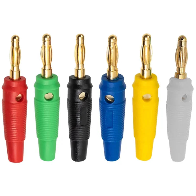 20pcs 4mm Banana Plugs Musical Speaker Cable Wire Pin Banana Plug Connectors Pure Copper Gold Plated