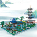 5186PCS Chinese Architecture Micro Building "Hangzhou West Lake "DIY Diamond Bricks with Ligh Toy for Kids Adult Gift