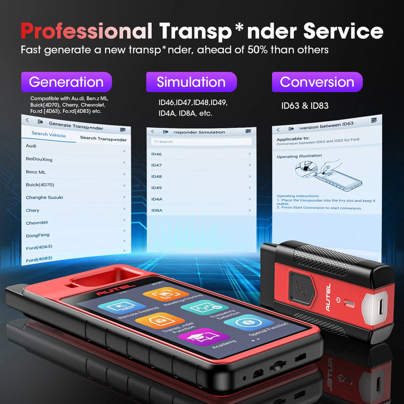 Universal Key Generation Tool Autel MaxiIM KM100 Car Key Programming Scanner, Transponder Cloning, Key Chip Read/ Write