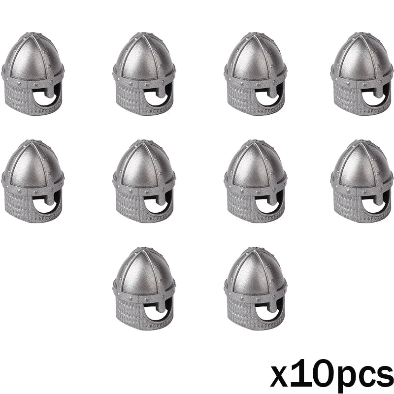 MOC Medieval Accessories Series Building Blocks Military Army Soldier Armour Shield Helmet Sword Crown Weapon Knight Bricks Toys