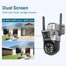 LS VISION Dual Screen 8MP WiFi Solar Camera Dual Lens Battery WiFi PTZ Cam Human Auto Tracking Motion Detection Security Cameras