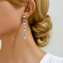 Elegant Cute Teardrop Fashion Shiny Rhinestone Wedding Party Pendant Jewelry Luxury Design Charm Dangle Earrings For Women Gift