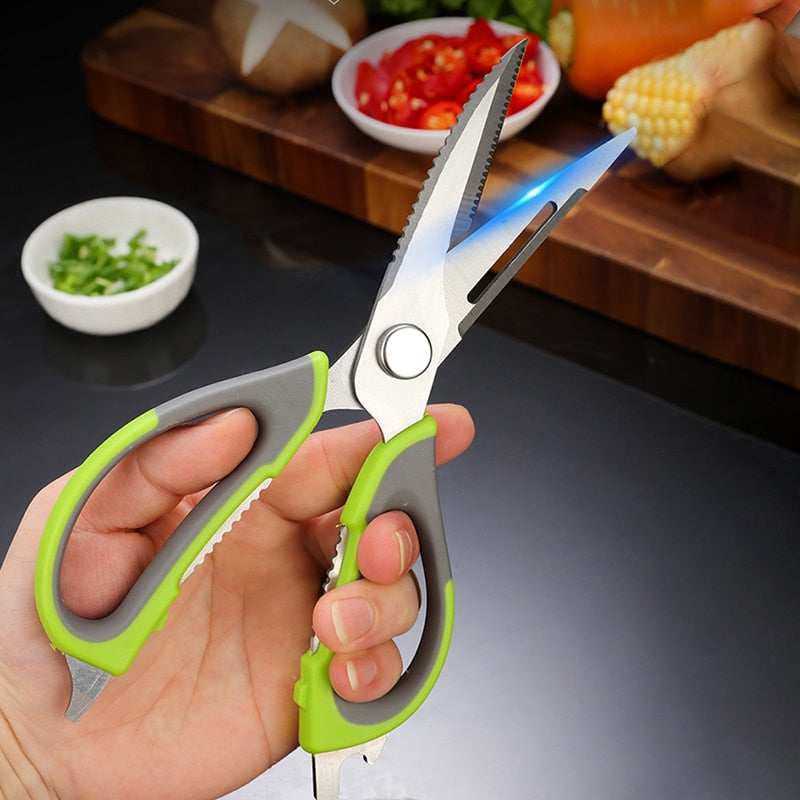 XITUO Stainless Steel Kitchen Scissors Powerful Chicken Bone Scissors Cook shear Fish Duck cut Chef Scissors knife tool