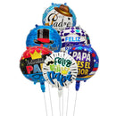 6pcs 18inch English Spanish Happy Father's Day Round Star Balloons Best Dad Helium Balloon Papa Father's Day Party Decorations