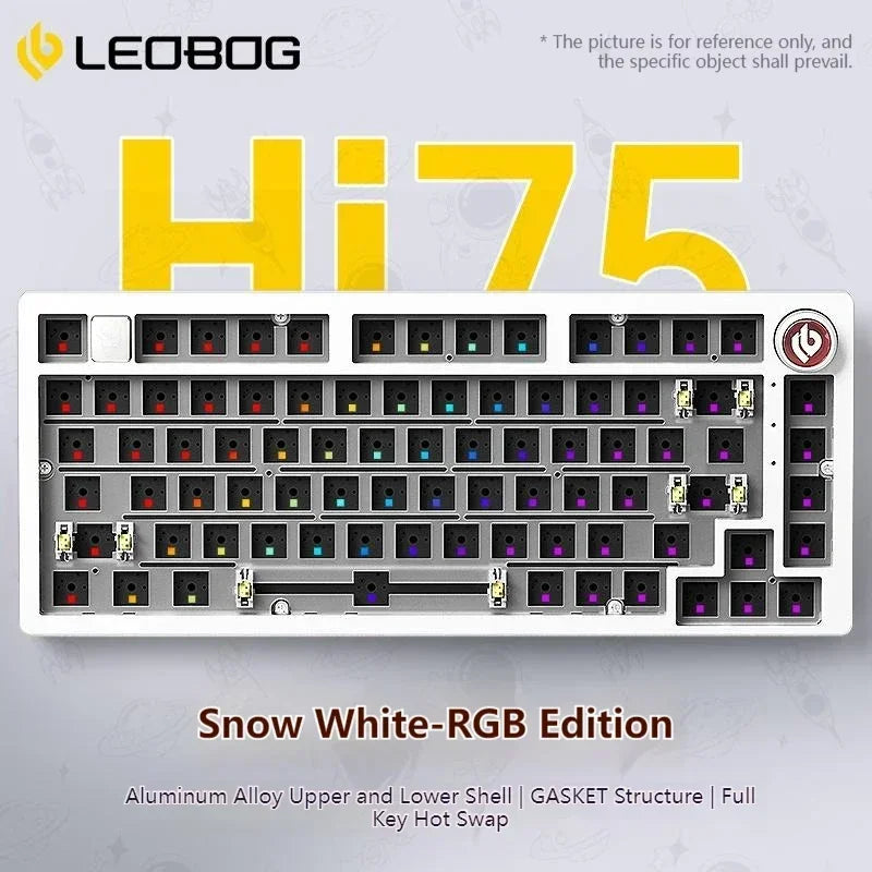 LEOBOG Hi75 Mechanical Keyboard Kit 75% 1-Mode With Knob Aluminum Hot-Swap PCB Gasket RGB Wired Custom Gamer Keyboards Laptop PC