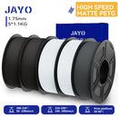 JAYO 5 Rolls 3D PETG / High Speed Matte PETG 3D Filament 1.75mm 30mm/s - 600mm/s Print Range PETG 3D Printer Filament for 3D