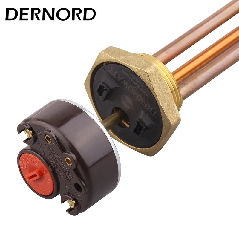 220V Immersion Heating Element Electrical Water Heater with Temperature Controll DN32 Thread Tubular Heater Copper Resistance