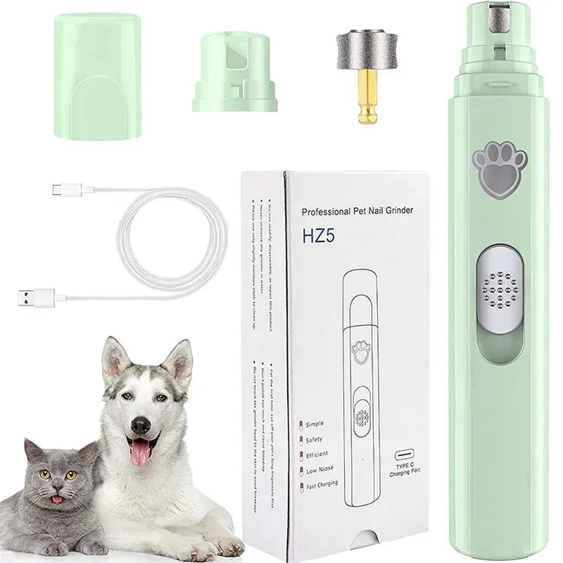 Pet Paws Grooming Grinding Low Noise 2-Speed Electric Nail Grinder Trimmer for Dogs and Cats Gentle Safe Nail Trimming