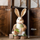 46cm Straw Woven Bunny Straw Rabbit Decoration Ornament Easter Holiday Decors Sculptures & Statuette Yard Party Home Supply
