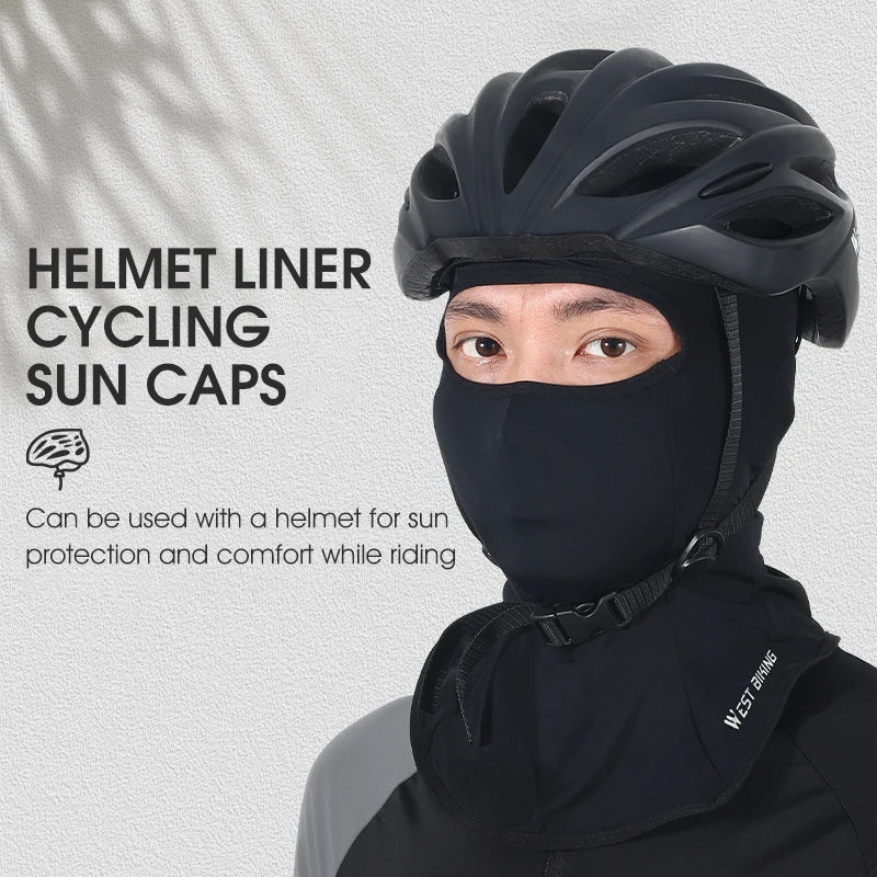 WEST BIKING Summer Cycling Balaclava Ice Silk Sun UV Protection Bicycle Motorcycle Caps Face Cover Fishing Hiking Sports Hats