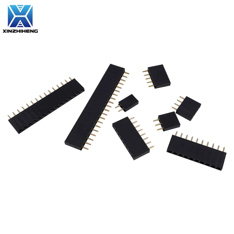 10pcs 2.54mm Pitch Single Row Pin Female Header Socket 1*2p 3p 4p 5p 6p 7p 8p 10p 12p 14p 15p 16p 18p 20p 25p 40p Pin Connector