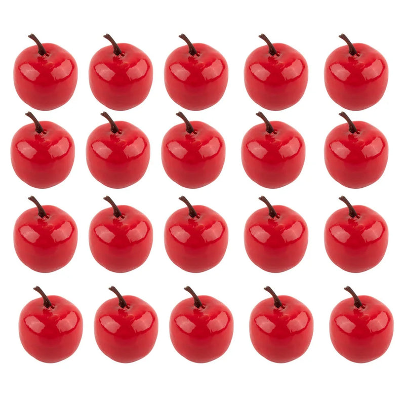 20pcs Artificial Apples Fruit Plastic Fake Red Green Apples Photo Props Wedding Decorations Fruit Home Artificial Varietal Shop