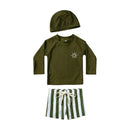 2025 Kids Boy Swimsuits Summer Sun Protection Vacation Beach Pants Long sleeve Tops with Hat Children Surfing Swim Suit 1-7T