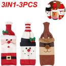 Christmas Wine Bottle Cover Set Santa Claus Snowman Knitted Wool Red Wine Bottle Bags For New Year Xmas Party Dinner Table Decor