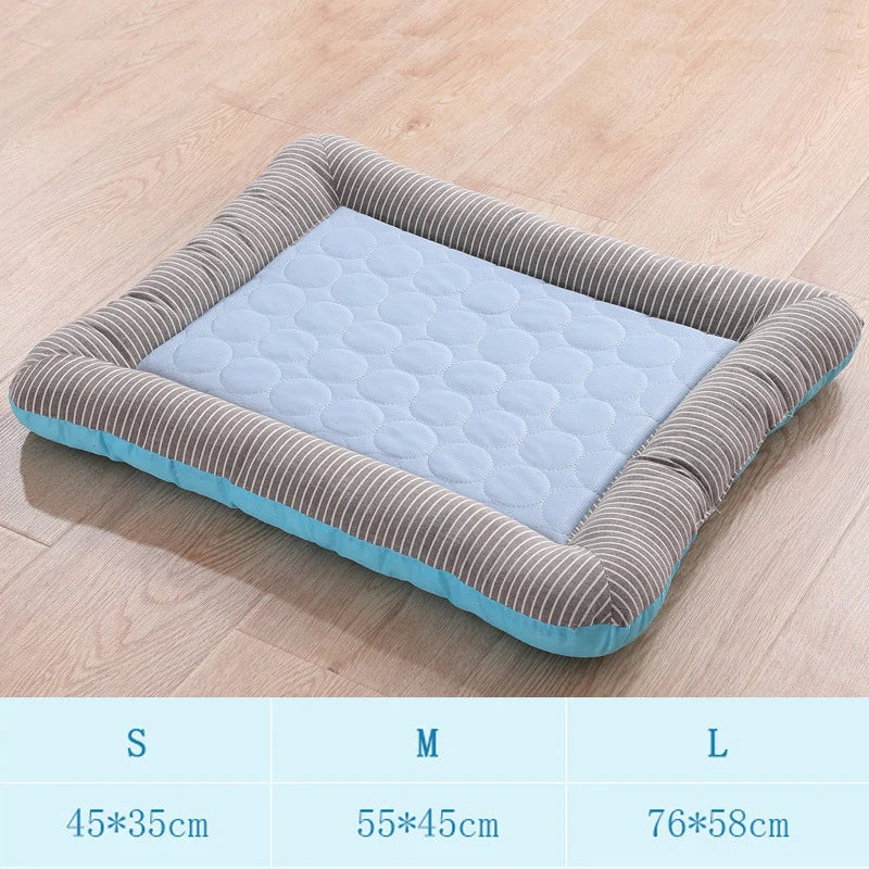 Summer Cooling Pet Cat Bed Cushion Ice Pad Non-slip Dog Sleeping Rectangle Shape Mat for Puppy Dogs Cats Pet Kennel