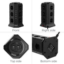 TESSAN Power Strip Vertical Tower Socket 12 Outlets 5 USB Ports EU Plug Multiple Socket with 2M Extension Cord Surge Protection