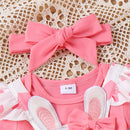 ma&baby 0-18M Easter Newborn Infant Toddler Baby Girl Clothes Sets Romper Rabbit Heart Print Skirt Headband Outfit D05