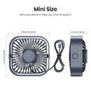 TOPK USB Desk Fan,Strong Airflow &Quiet Operation,Three-Speed Wind Small Fan,360° Rotatable Head for Home Office Table & Deskto