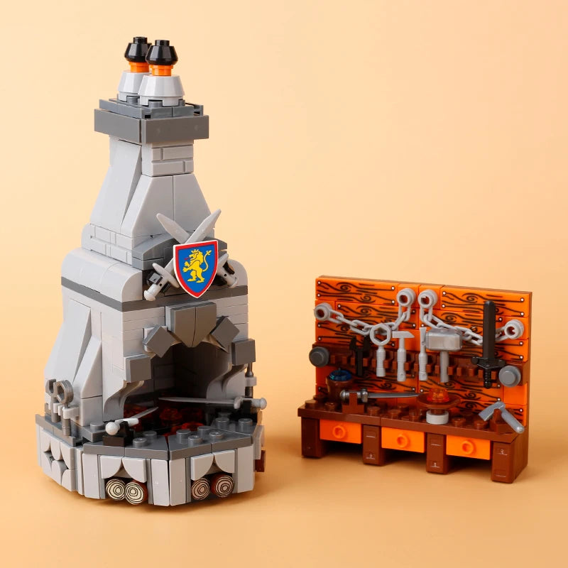 MOC City Series Building Blocks Figure Furniture House Kitchen Medieval Accessories DIY Bricks Set Christmas Toys for Kid Gifts