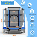 Trampoline for Children, Ø 140cm Mini Toddler Trampoline with Safety Net,Built-in Zipper, Round Trampoline Indoor and Outdoor