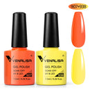2pcs*7.5ml VENALISA Nail Gel Polish Glitter Gel Lacquer Base Nowipe Top Nail Art Salon Soak off Organic UV LED Nail Gel Varnish