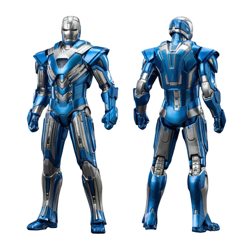 Original ZD Toys Iron Man Action Figure 18cm Mark30 Blue Steel War Machine Tony Stark Model collecting toys