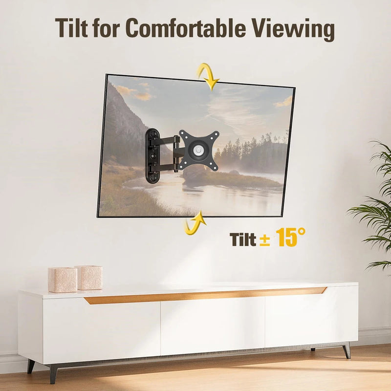 Full Motion TV Wall Mount for 14-27 Inch LED, LCD Flat Screen TV Monitor, TV Bracket with Swivels Tilt Extension VESA 100x100mm