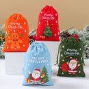 6pcs Christmas Linen Drawstring Bags Burlap Gift Bags Candy Biscuits Pouchs for Home Decor 2025 Navidad Natal New Year Gift 2026
