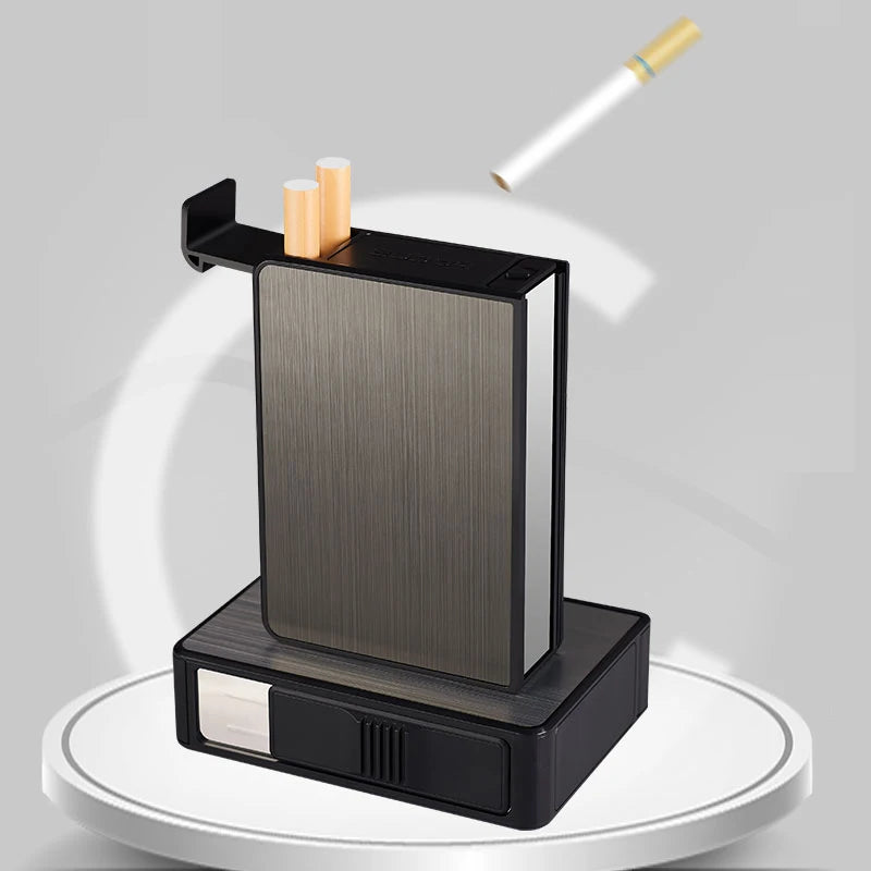 Portable Automatic Cigarette Case Cigarette Boxes 20PCS Cigarette Holder Case  Aluminium Alloy Smoke Boxes For Men Gifts