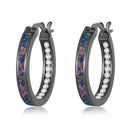 CiNily White Fire Opal Hoop Earrings With Stone Silver Plated Small Round Circle Chic Summer Punk Jewelry Best Gifts for Woman