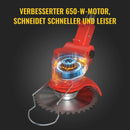 Conentool 21V Metal Blade Strimmer, Telescopic Cordless Strimmer, 2x2000mAh Battery Trimmer Electric Lawn Mower Grass Strimmer