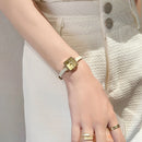 2023 New Women's Quartz Watch Inlaid with Rhinestones Luxury Temperament Retro Elegant Square Case True Pity Gift for Lovers