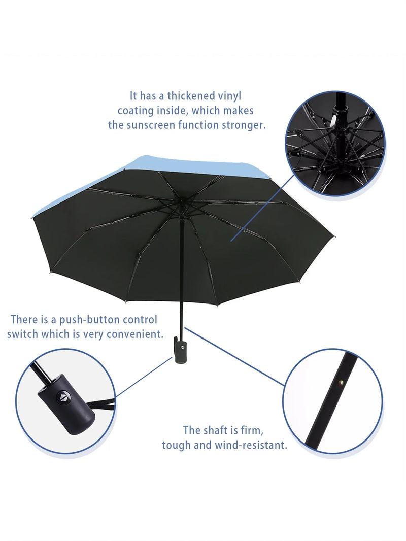 8 Ribs Automatic Umbrella Anti UV Rain Sun Umbrella Fashion Portable Windproof Light  Automatic Open And Close Parasol Umbrella