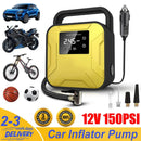 12V Electric Car Tyre Inflator 150PSI Portable Air Compressor Pump Digital Display Tire Inflator Pump With Emergency Lighting