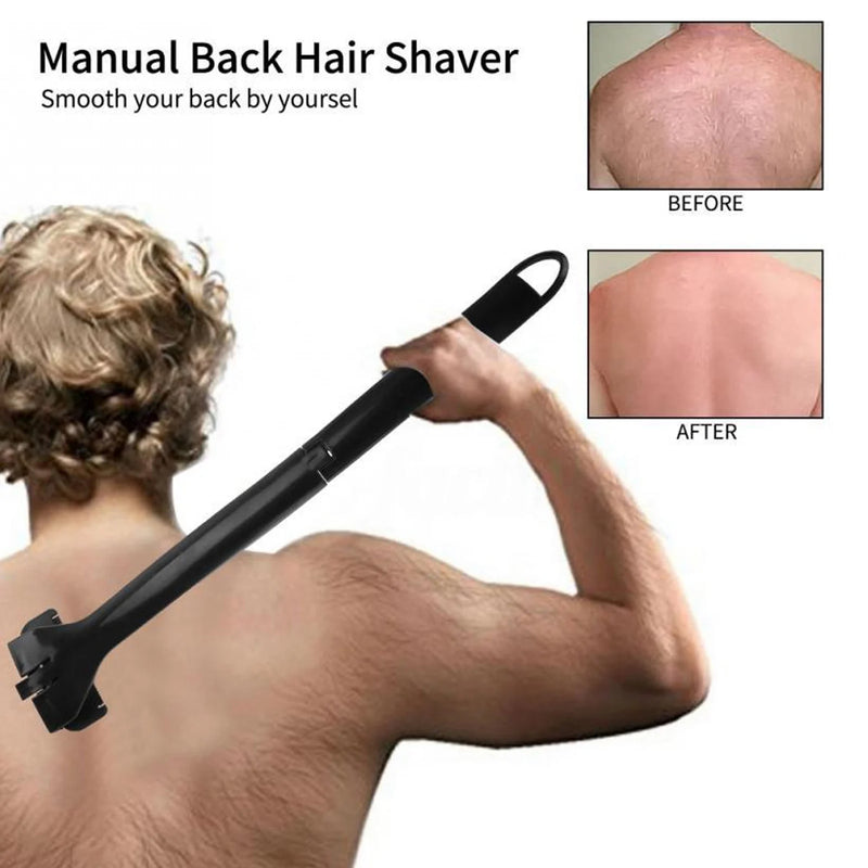 Back Cleaning Trimmer Manual Back Hair Trimmer Back Trimmer Long Handle Foldable Comfy Back Cleaning Manual Back Trimmer for Men