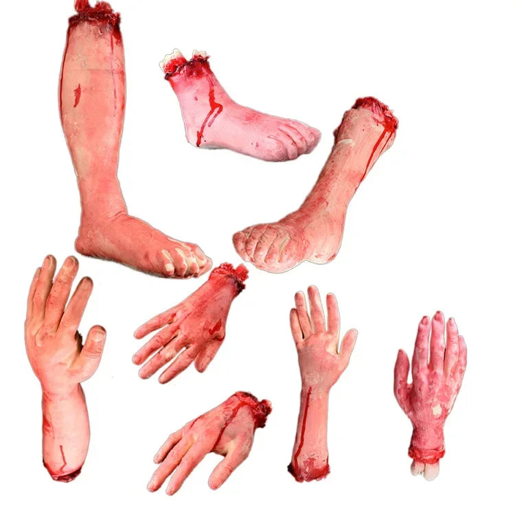 Severed Limbs Props Halloween Bloody Props Halloween Bloody Decorations Fake Bloody Hand False Hands Decor Human Body Decorate