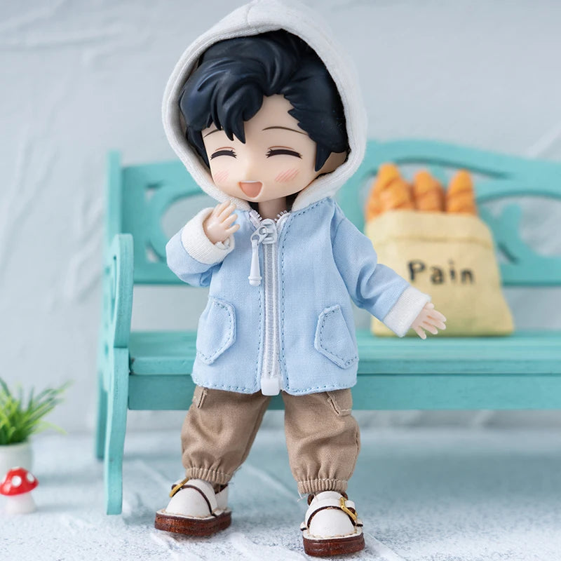 Ob11 Doll Clothing Casual Hooded Pocket Jacket Trench Coat Dolls Casual Pants For Obitsu11, Gsc, Ymy, Ufdoll, P9, 1/12bjd Doll