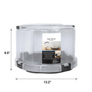 Round Plastic Cake and Cupcake Holder with Gray Handle, Clasp and Base (1 of Each), Includes Slicing and Serving Utensil